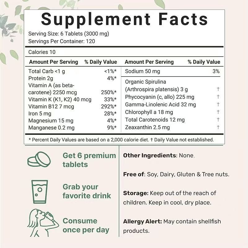 Spirulina Capsules Factory - Premium Organic Spirulina Chlorella Tablets