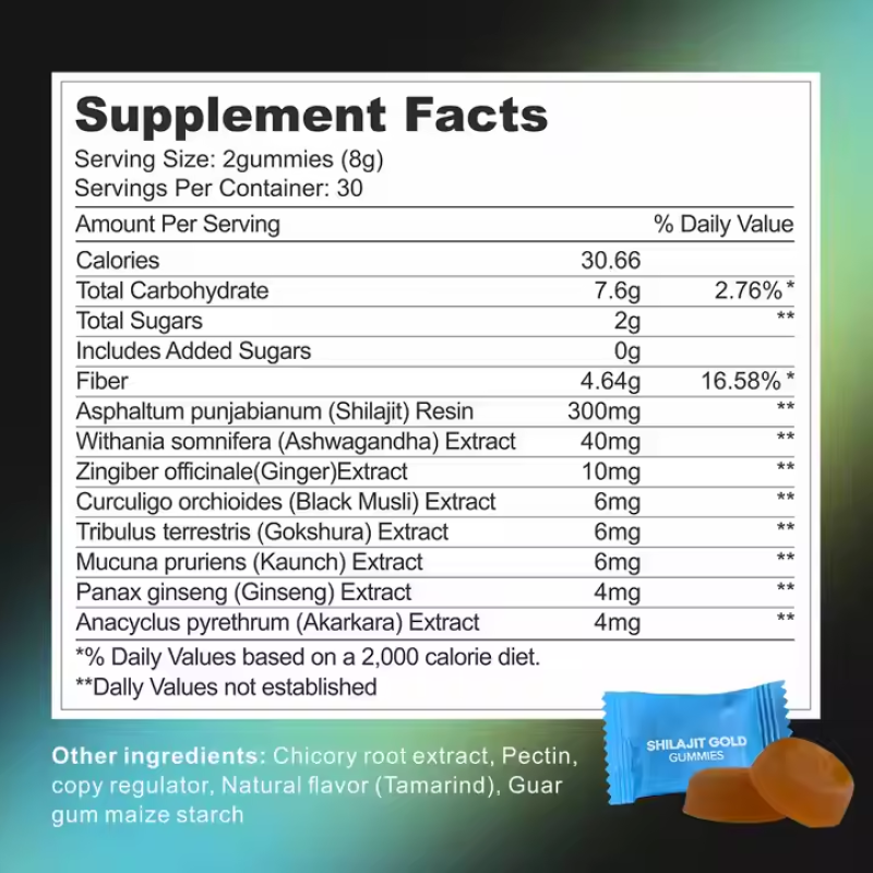 Shilajit Gummies Factory - Himalayan Resin Tribulus Ashwagandha Gummies