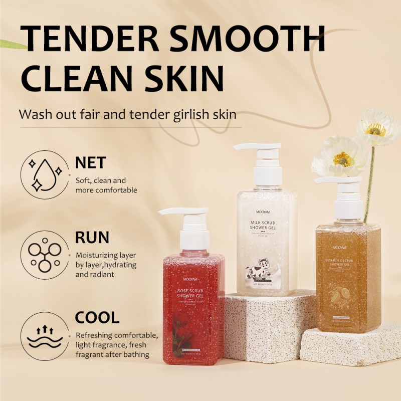 Bodywash Manufacturer - 320ml Natural Organic Vitamin C Rose Milk Herbal Shower