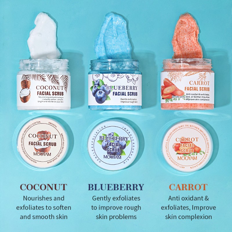 Face Scrub Factory - Organic Blueberry Turmeric Exfoliating Cream Acne Blackheads