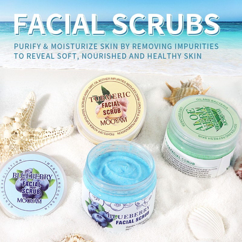 Face Scrub Factory - Organic Blueberry Turmeric Exfoliating Cream Acne Blackheads