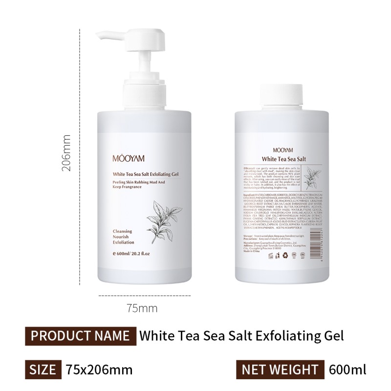 Body Scrub Factory - Organic Aloe Vera Tea Tree White Tea Salt Gel Moisturizing