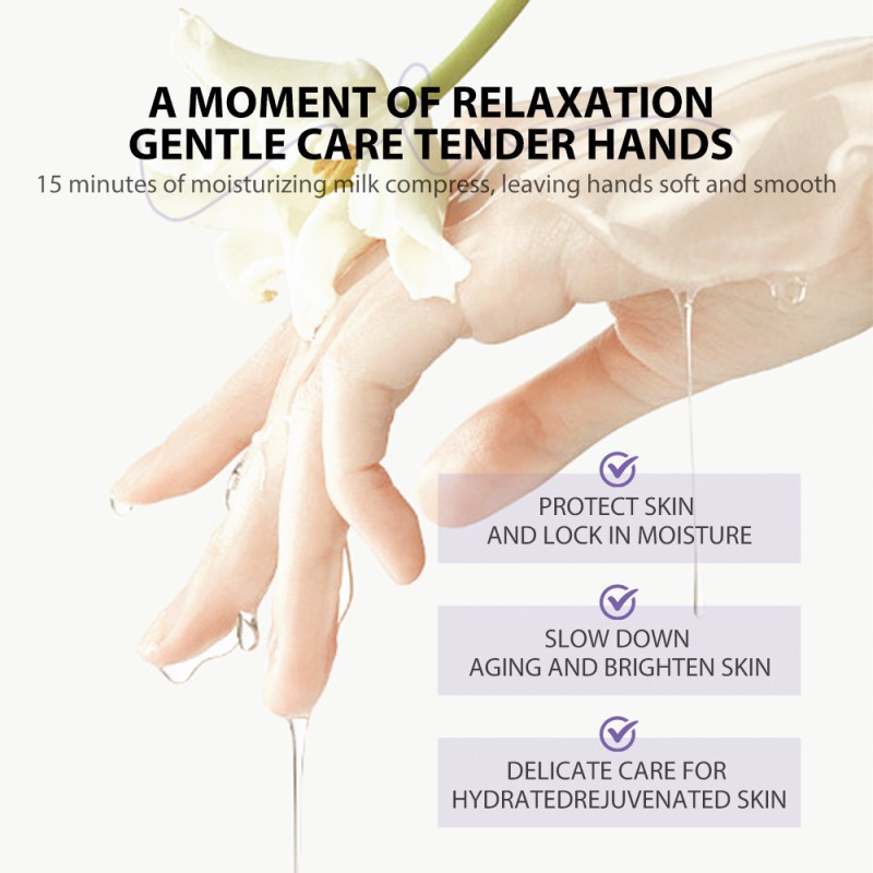 Hand Masks Supplier - Organic Lavender Plant Extracts Lightening Hydrating Exfoliating