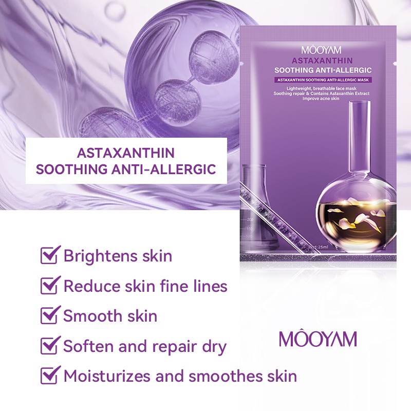 Facial Mask Supplier - Astaxanthin Whitening Moisturizing Sheet Ceramide Squalane