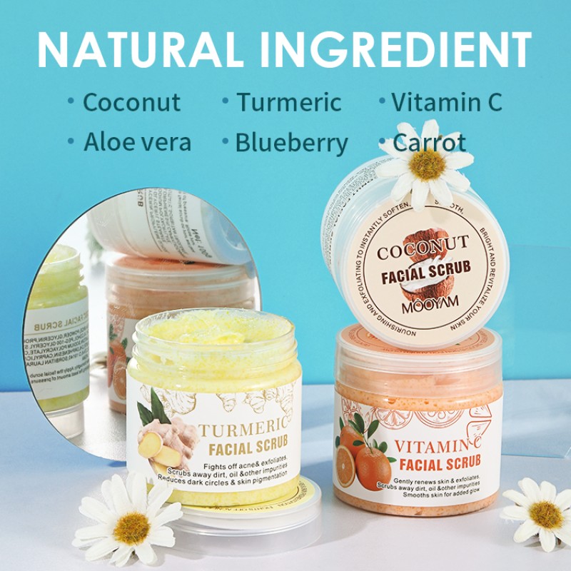 Face Scrub Factory - Organic Blueberry Turmeric Exfoliating Cream Acne Blackheads