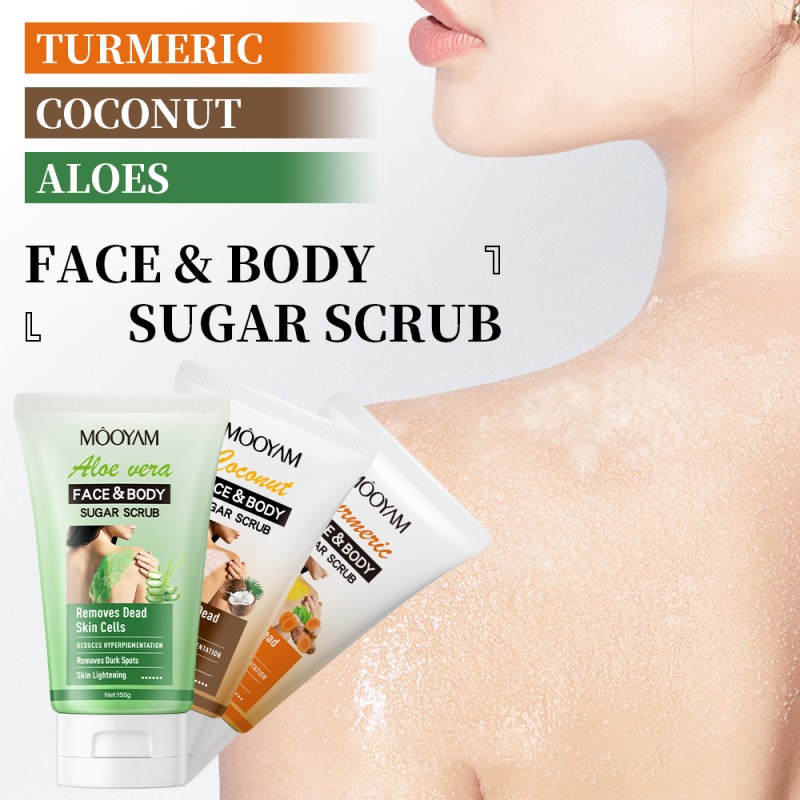 Sugar Scrub Factory - OEM Body Face 3 Flavors Coconut Aloe Vera Turmeric Infused