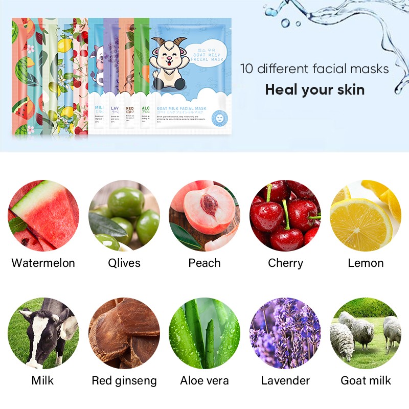 Sheet Mask Factory - Private Label 10-Flavor Herbal Face Body Moisturizing Whitening