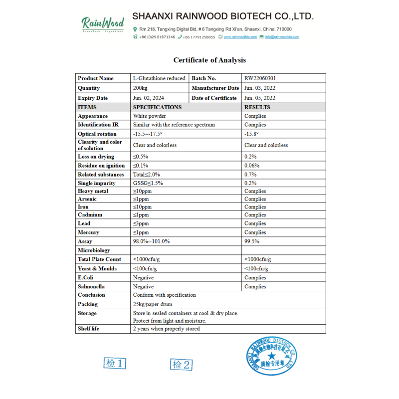 Glutathione Powder Manufacturer - Cosmetics Grade 98% L-glutathione