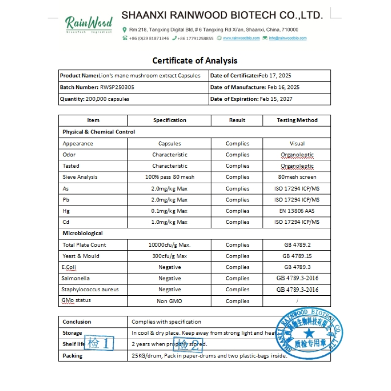 Lions Mane Capsules Supplier - OEM Premium Mushroom Extract Capsules
