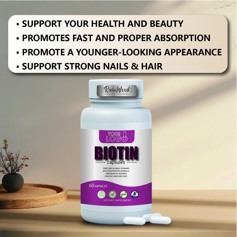 Biotin Capsules Factory - OEM Private Label Hair Skin Nails Vitamins