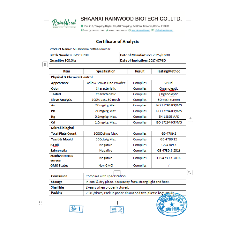 Mushroom Coffee Powder Factory - Supply Organic Blend Coffee Powder