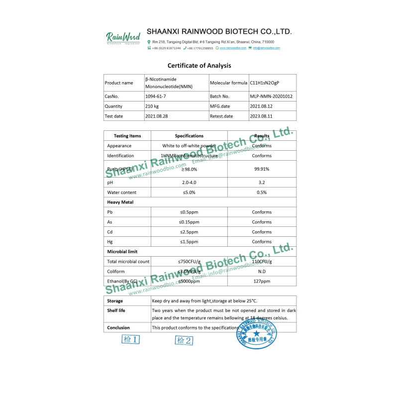 NMN Powder Factory - Factory Raw Material CAS 1094-61-7 99%