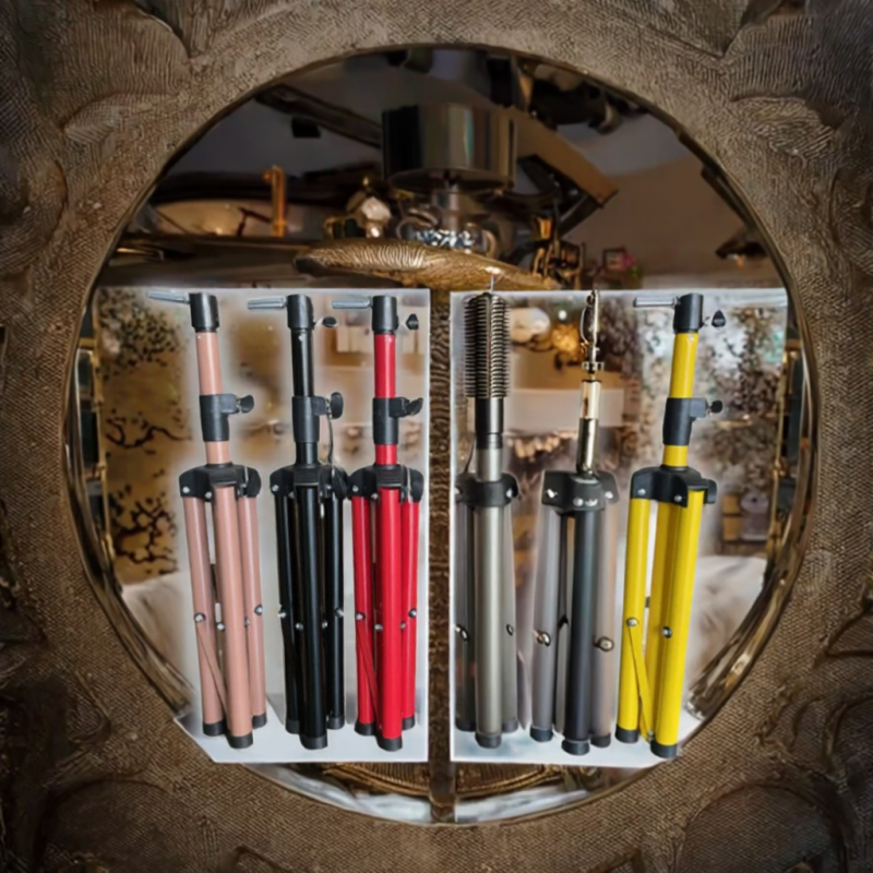 Wig Stand Supplier - Colorful Tripod Mannequin Head Adjustable Metal Cosmetology Tripod