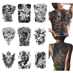 Temporary Tattoo Supplier - Realistic Herbal Full Back Water Transfer Waterproof Sweatproof 2 Weeks