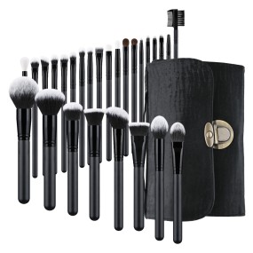 Makeup Brush Set Manufacturer - Hot Selling 27-Piece Black Custom Logo Private Label Face