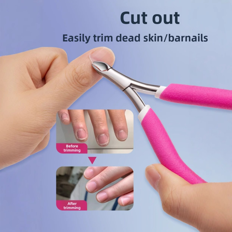 Nail Clipper Factory - OEM Custom Non Slip Handle Cuticle Nippers Toe Hand Nail Art Tools