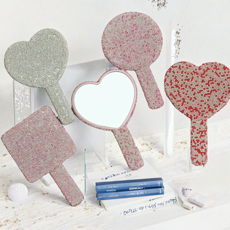 Cosmetic Mirror Supplier - Wholesale Mini Handheld Custom Logo Pink Black Pocket Vanity Mirror