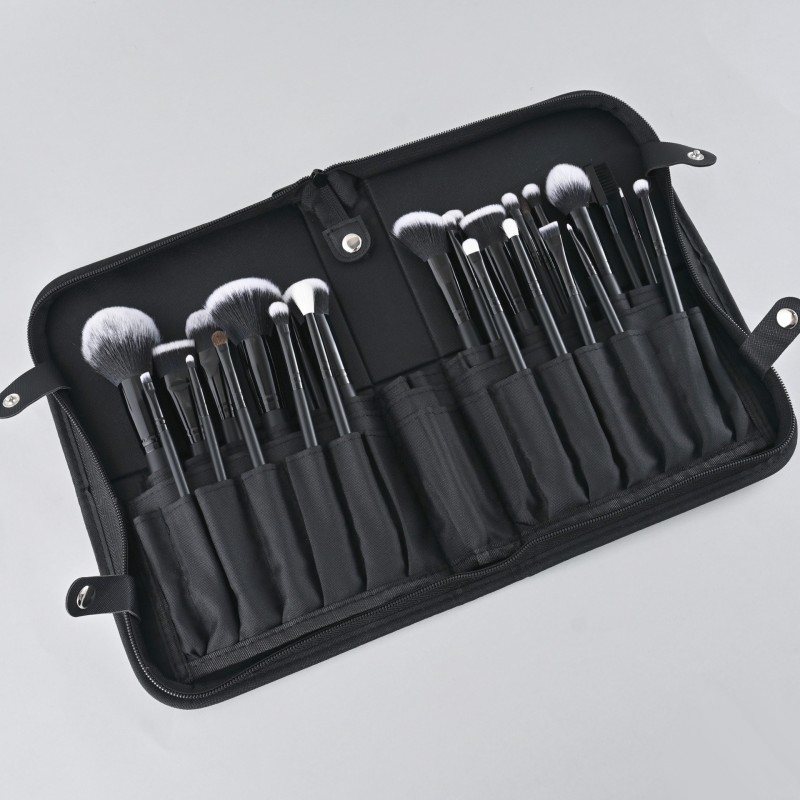 Makeup Brush Set Manufacturer - Hot Selling 27-Piece Black Custom Logo Private Label Face