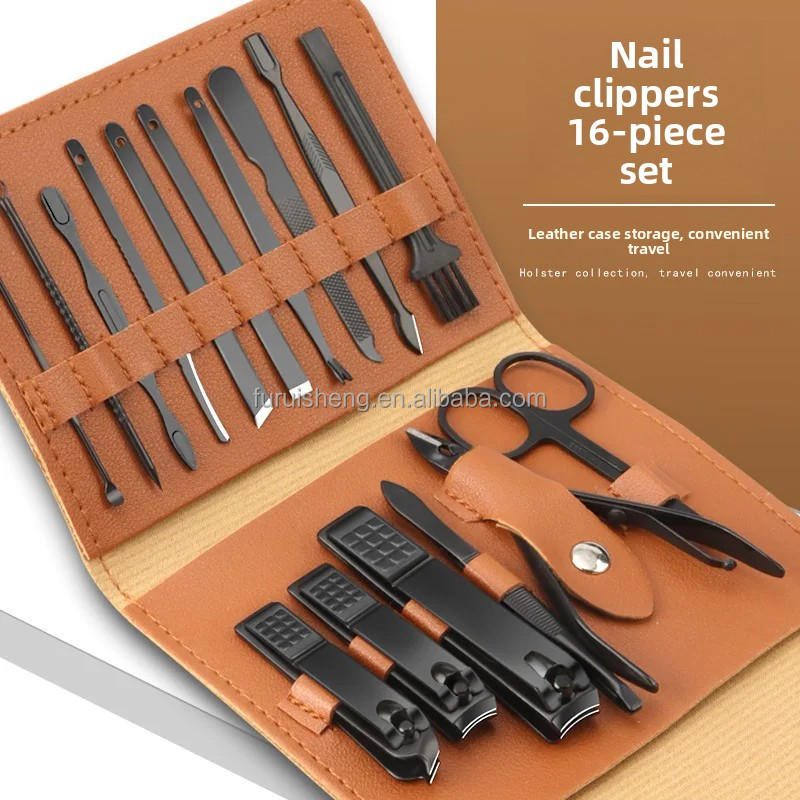Manicure Set Factory - Professional 16-Piece Stainless Steel Nail Care for Men Infants Beauty