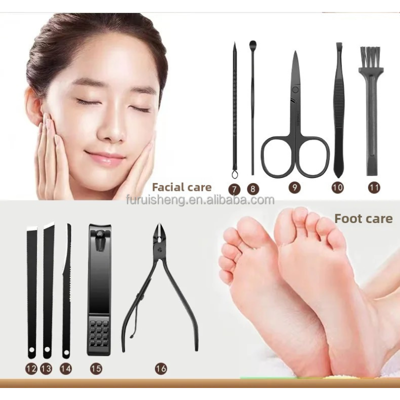 Manicure Set Factory - Professional 16-Piece Stainless Steel Nail Care for Men Infants Beauty