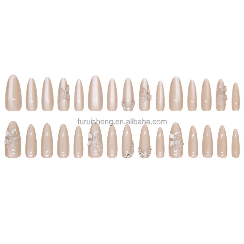 False Nails Factory - Medium Cat Eye Dark Purple High Quality 30pcs Short Square Wholesale