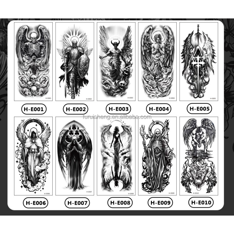 Temporary Tattoo Supplier - Realistic Herbal Full Back Water Transfer Waterproof Sweatproof 2 Weeks