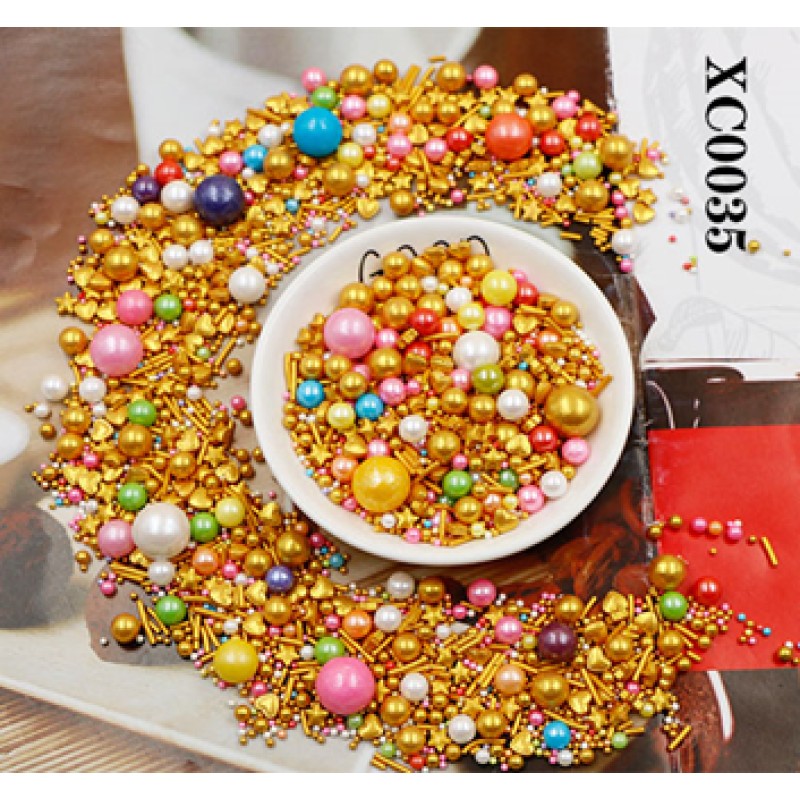 Cake Decoration Jimmies Supplier - Sequin Rod Edible Rainbow Pearls for Bread Cake