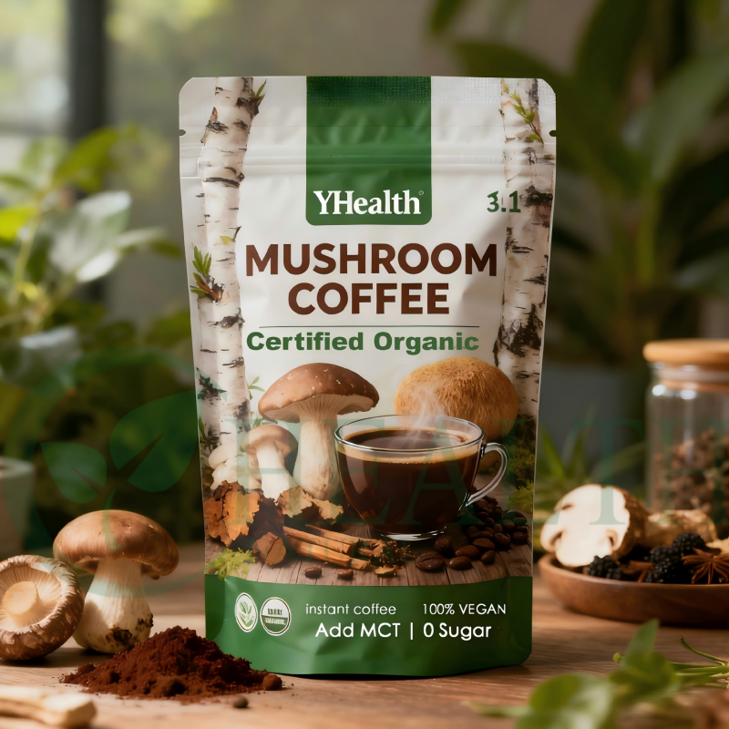 Mushroom Coffee Powder Supplier - Yhealth OEM Instant Blend with Reishi Chaga