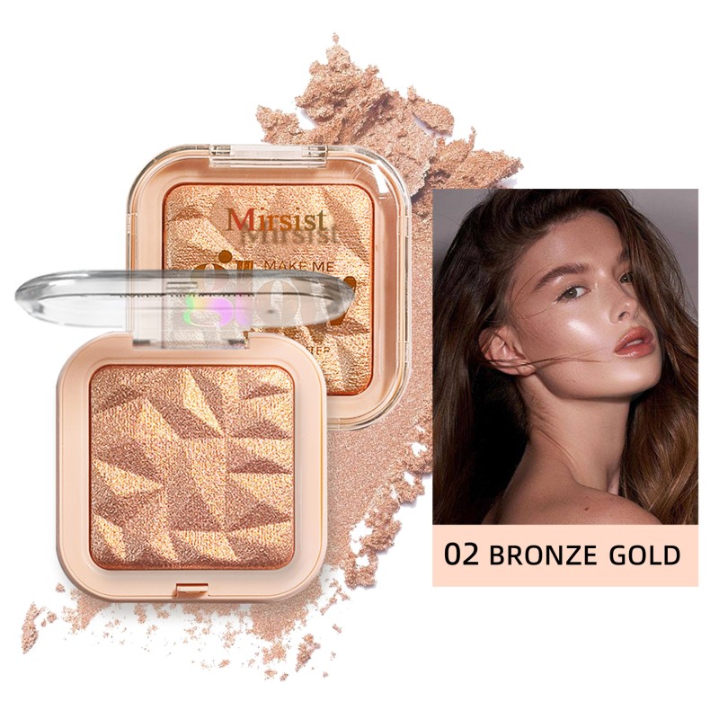 Bronzer Palette Supplier - Diamond Square 4-Color Customizable Fluorescent 3D