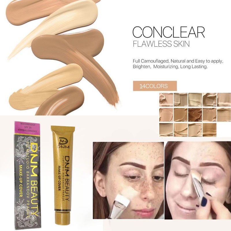 Foundation Supplier - 14 Colors Long-Lasting Mineral Cream Liquid Small Gold Tube