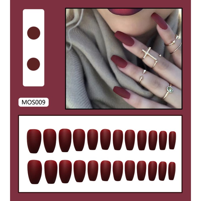 Artificial Fingernails Factory - 24 Pieces Boxed Wearable Detachable Autumn Winter Frosted