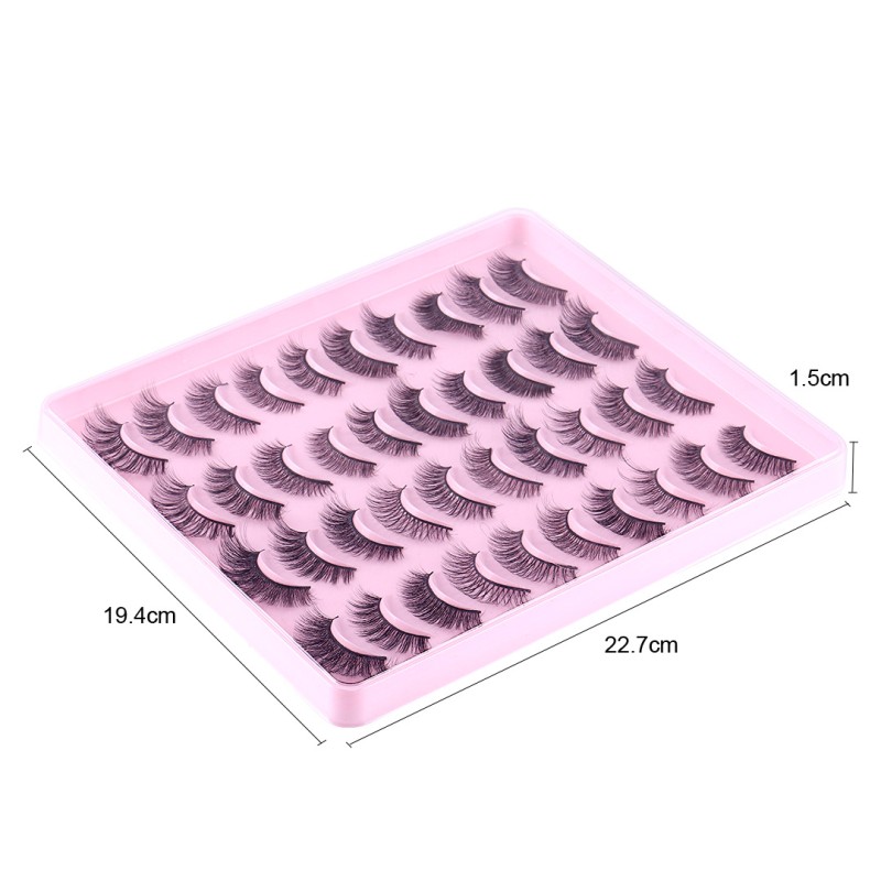 False Eyelashes Factory - 20 Pairs Mixed Natural Dense Mink Synthetic Fiber