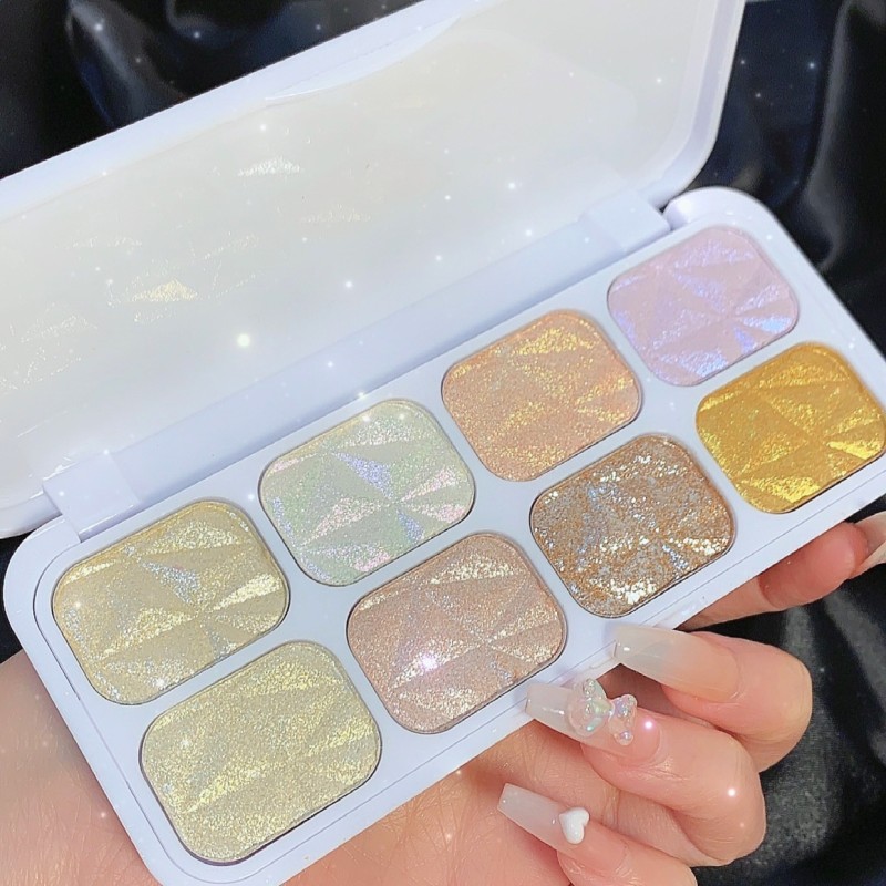 Highlighter Palette Manufacturer - 8-Color Glitter Liquid Face Contour Blush Shimmer