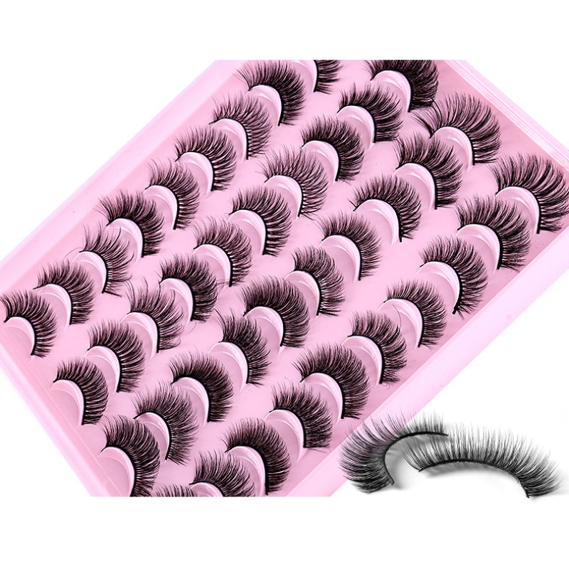 False Eyelashes Factory - 20 Pairs Mixed Natural Dense Mink Synthetic Fiber