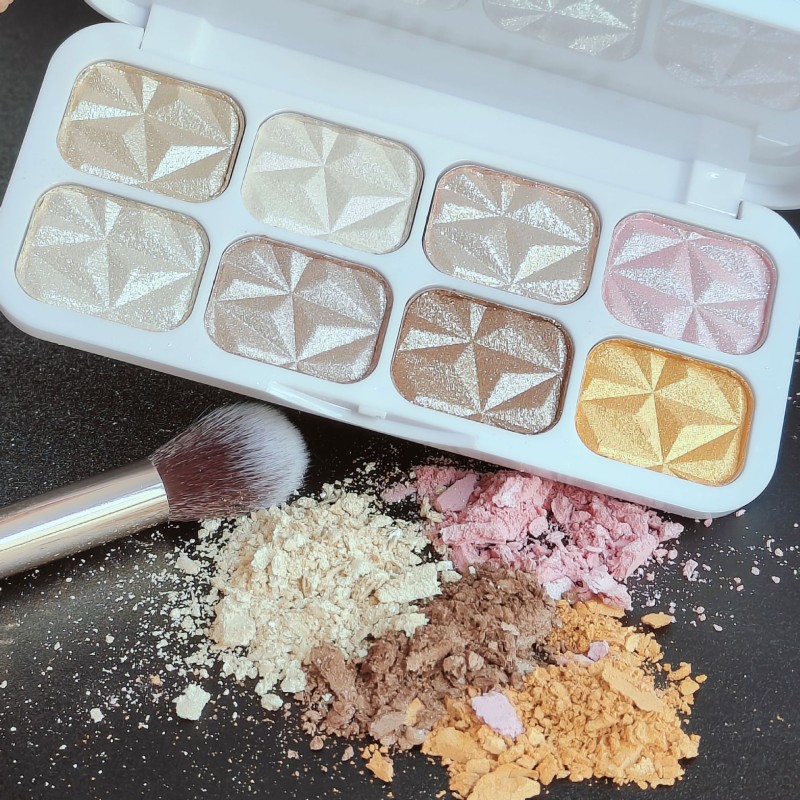 Highlighter Palette Manufacturer - 8-Color Glitter Liquid Face Contour Blush Shimmer