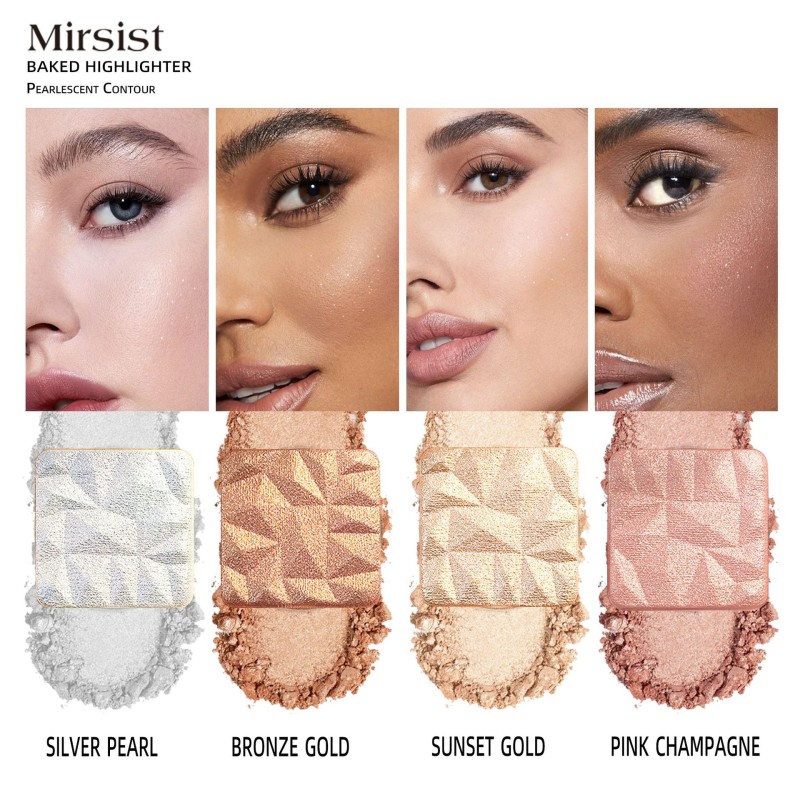 Bronzer Palette Supplier - Diamond Square 4-Color Customizable Fluorescent 3D