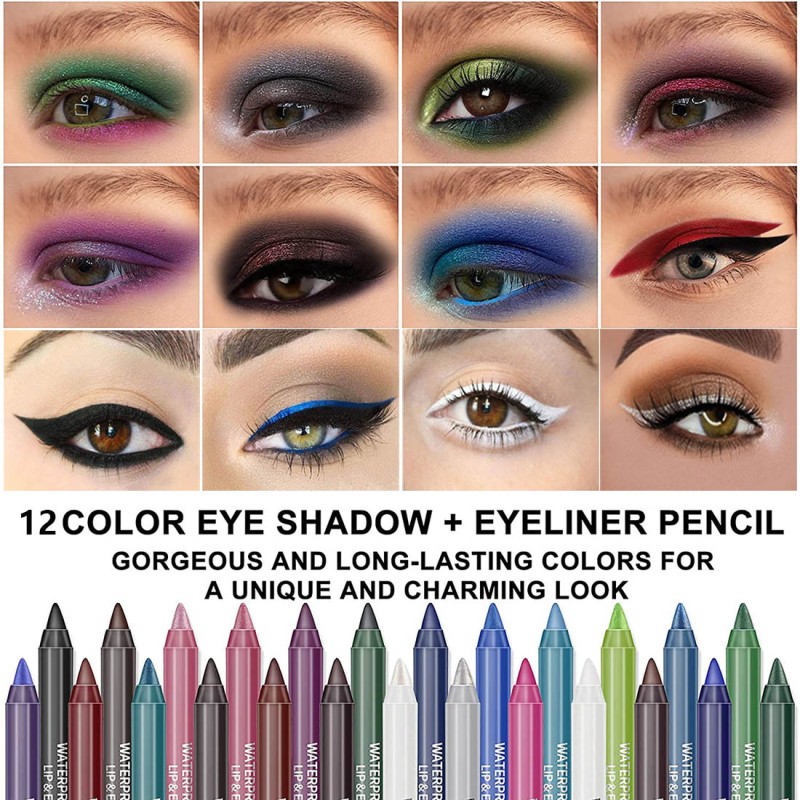 Eyeliner Gel Pen Manufacturer - Wholesale 2-in-1 14-Color Waterproof Pearl Shadow