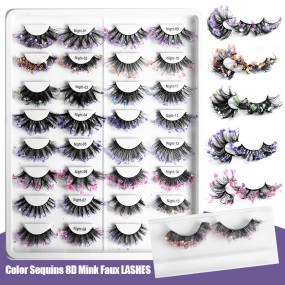 Mink Lashes Supplier - Wholesale 3D Multi-Color Shiny Christmas Rainbow Full Strip