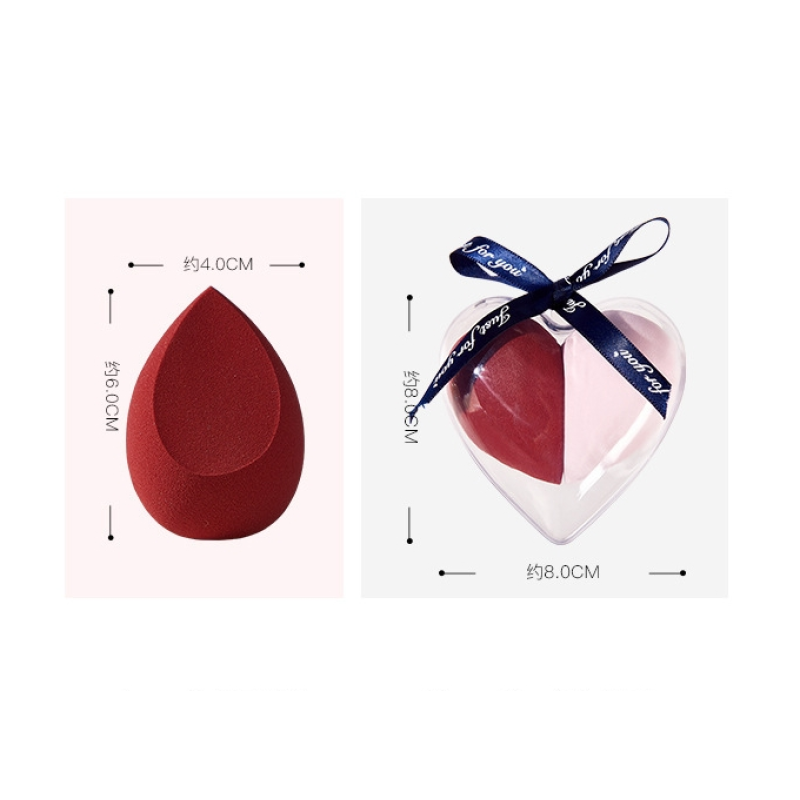 Makeup Sponge Manufacturer - Hot Selling Heart-Shaped Egg-Design 2pcs Valentine Set