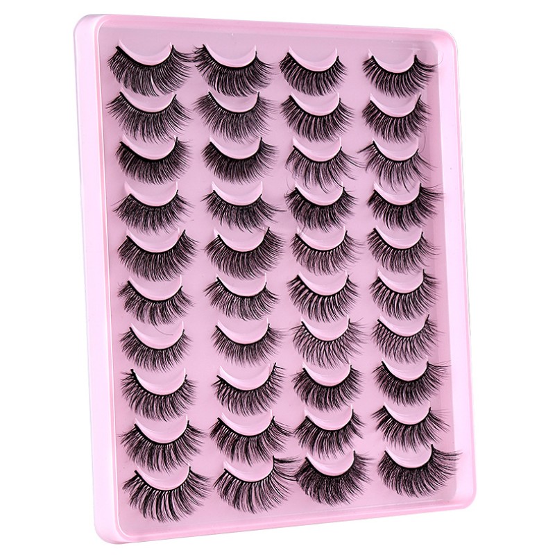 False Eyelashes Factory - 20 Pairs Mixed Natural Dense Mink Synthetic Fiber
