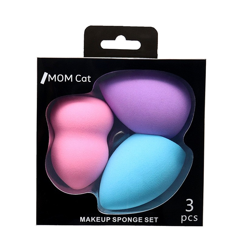 Makeup Sponge Set Factory - Custom 3-Pack Teardrop Gourd Slant Cut Blender Set