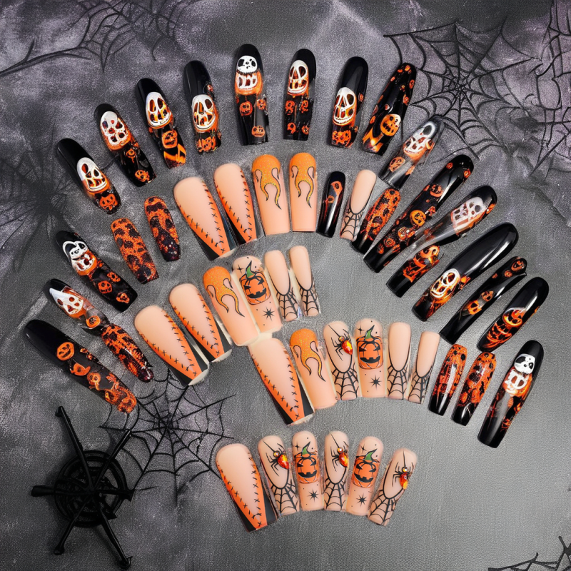 Nail Stickers Manufacturer - Women Girls' Funny French 3D DIY Nail Decals Halloween