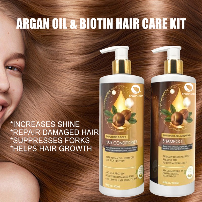 Hair Set Supplier - Wholesale Customization Own Brand Smooth Hair Argan Oil Shampoo Conditioner