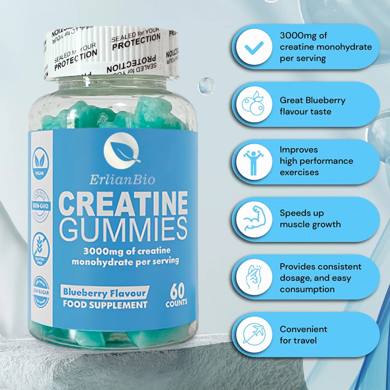 Creatine Gummies Factory - Private Label Monohydrate Pre Workout Vegan Improve Immunity