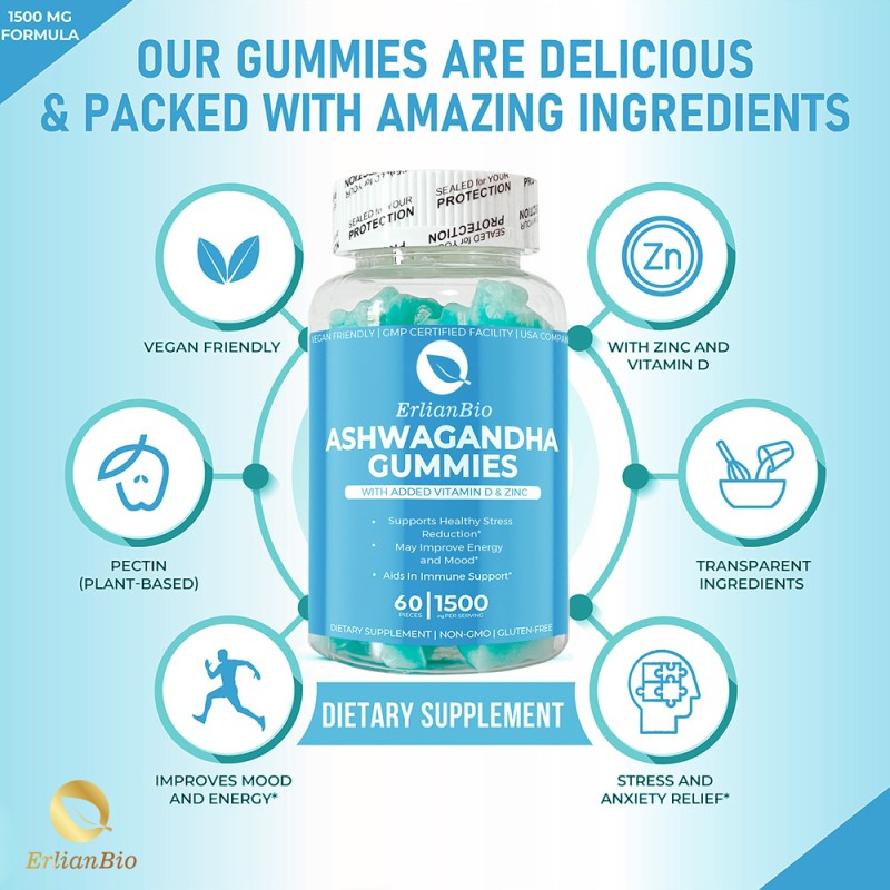 Ashwagandha Gummies Supplier - OEM Private Label Vegan Pectin Candy Stress Relief