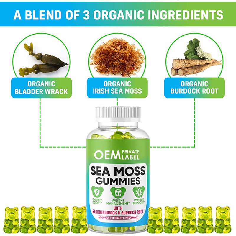 Sea Moss Gummies Supplier - Halal GMP Certified Vitamins Natural Organic Beauty Wholesale