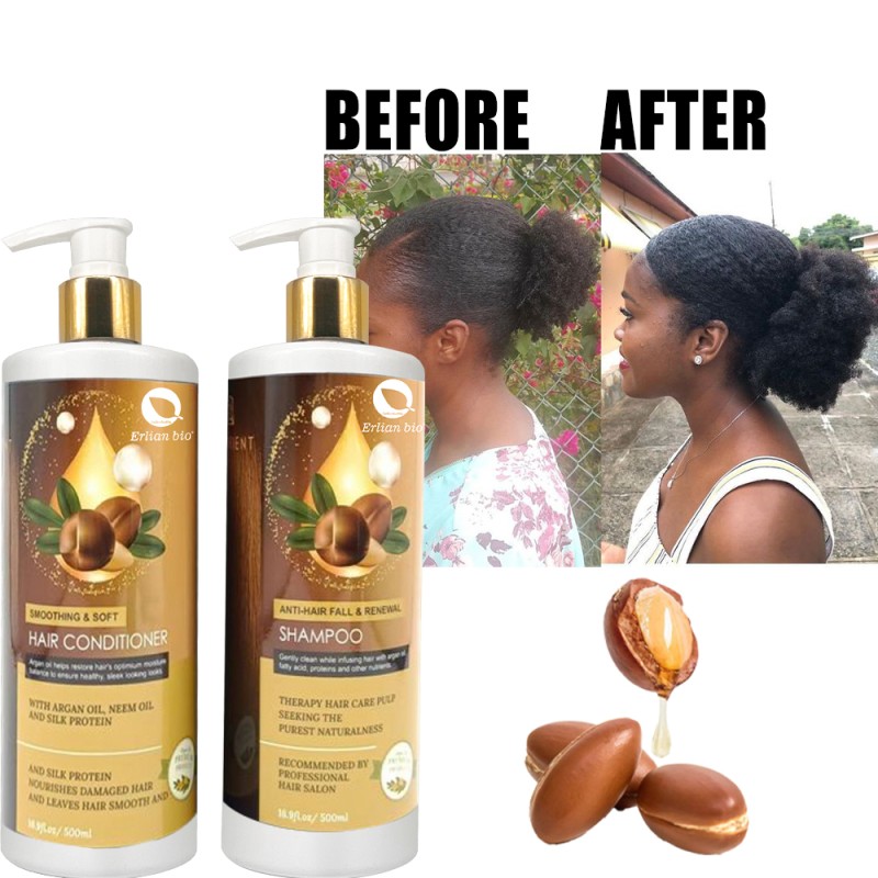 Hair Set Supplier - Wholesale Customization Own Brand Smooth Hair Argan Oil Shampoo Conditioner