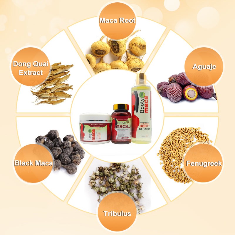 Butt Enlargement Set Manufacturer - Private Label Cream and Oil Set Black Maca Hip Enlargement