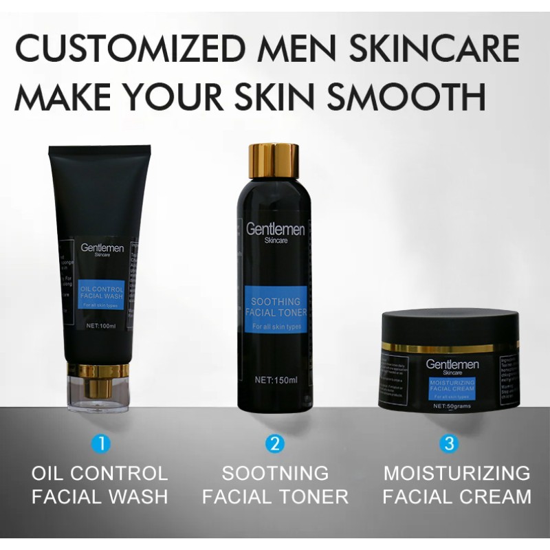 Skin Care Set Factory - Private Label OEM Mens Organic Face Skin Care Set Moisturizer Cream Wash