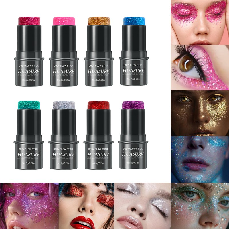 Glitter Highlighter Supplier - HUASURV Wholesale Private Label Non-Fading Waterproof